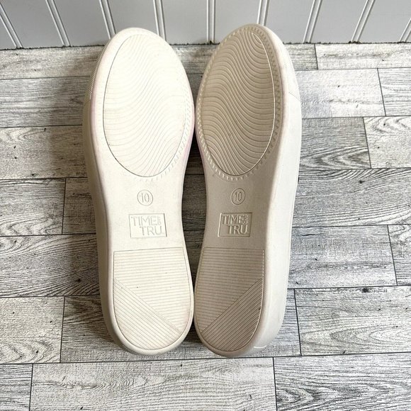 Time and Tru Memory Foam Women 10 Faux Fur Insole Burgundy Slip on Mule Sneakers - Picture 7 of 8